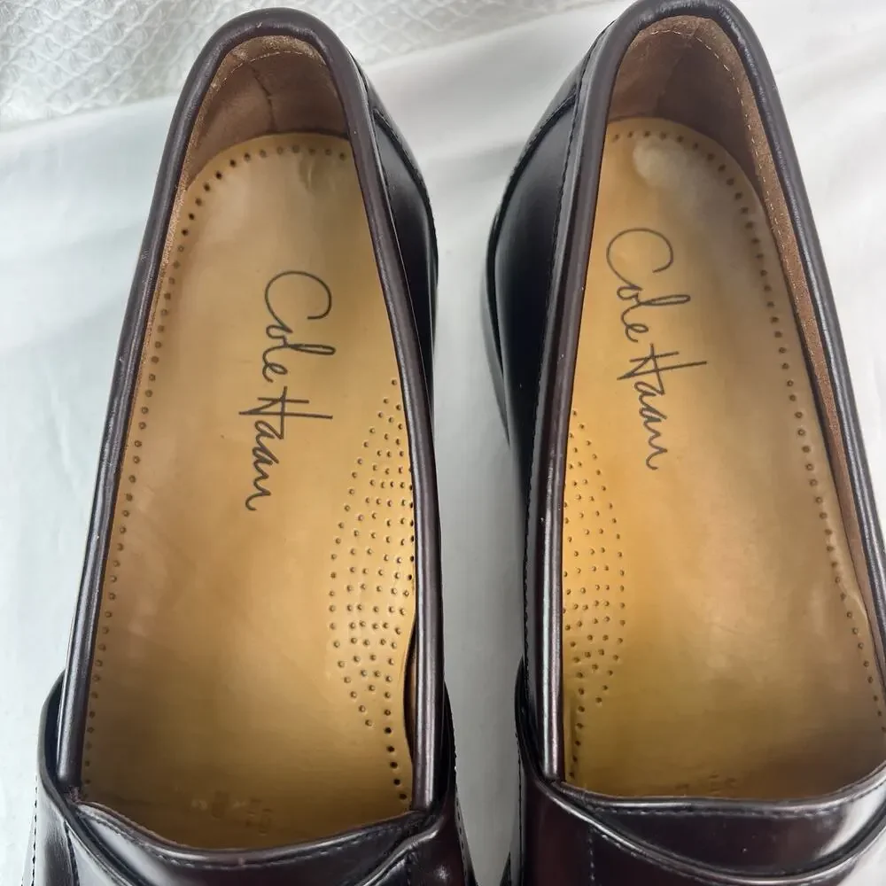 Cole Haan Men’s 9.5M Burgundy Tassel Loafers Leather Dress Shoes Made in India
